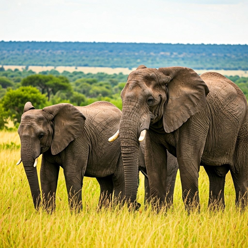 African safari with elephants