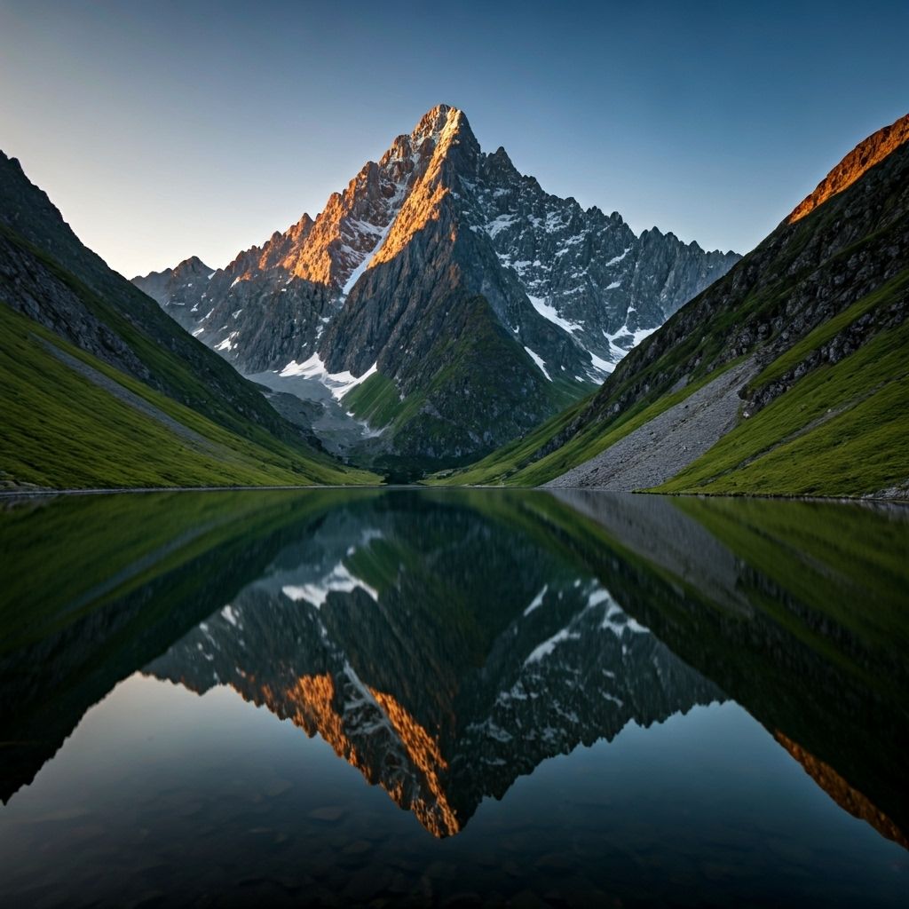 Mountain landscape with lake reflection