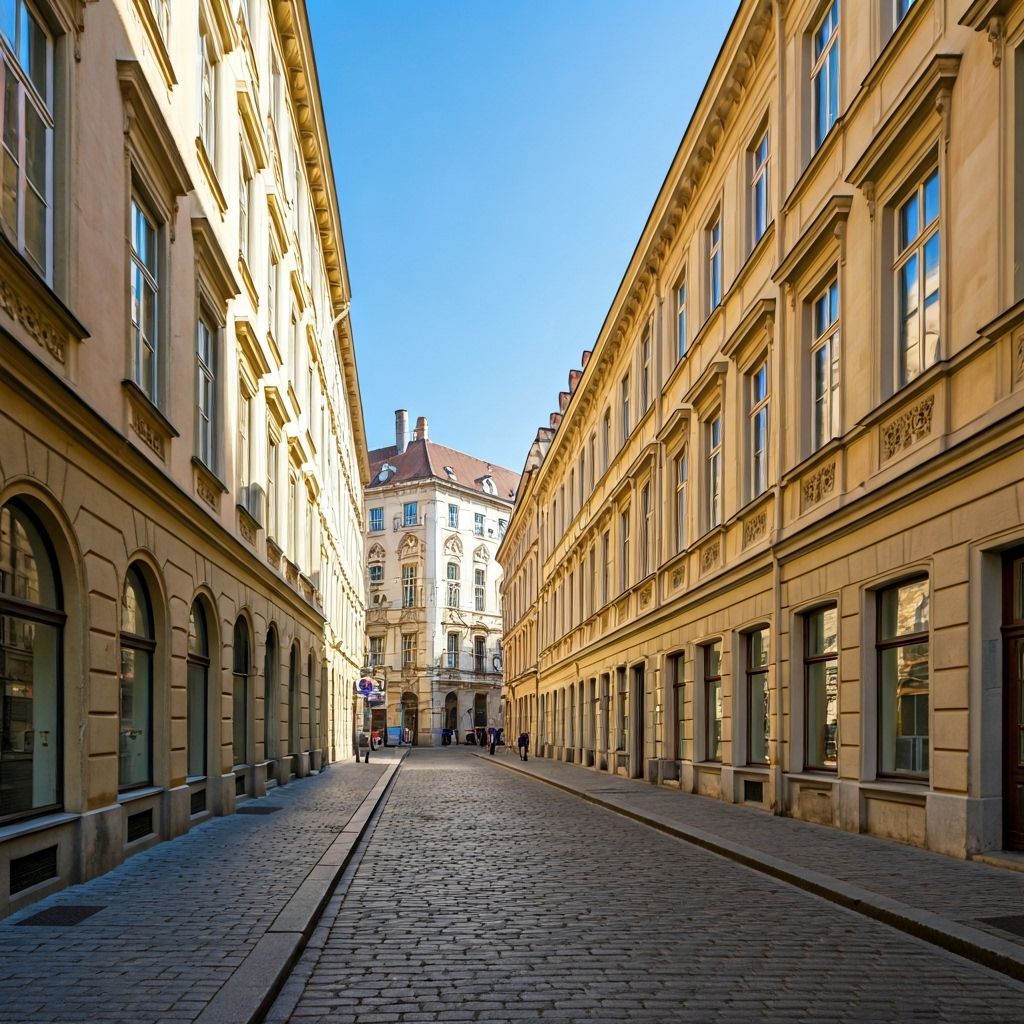 European city street with historic architecture