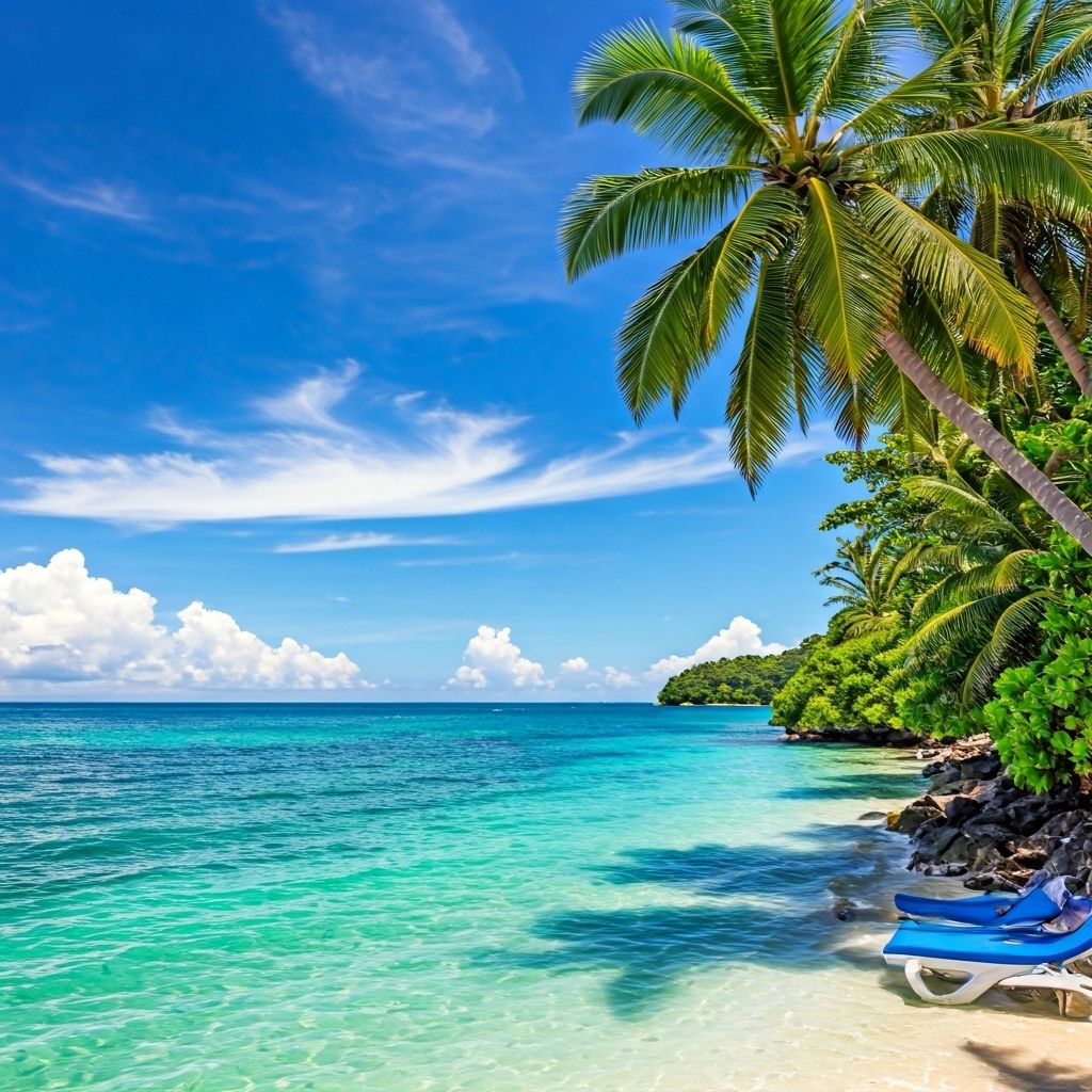 Tropical beach with turquoise water